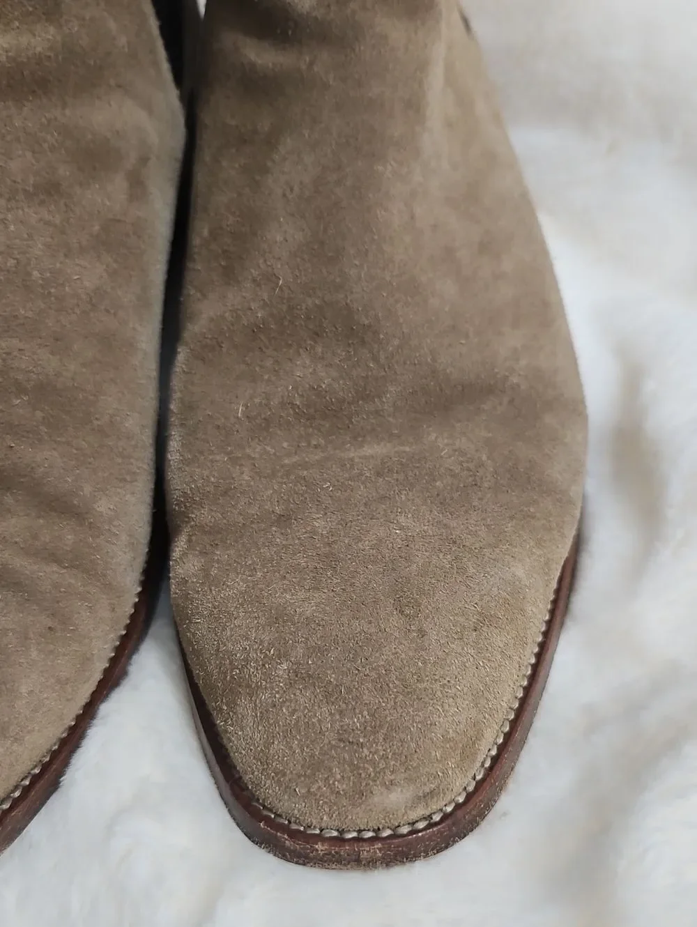 Saint Laurent Paris Wyatt Suede Chelsea Boots Men's 40.5 Tobacco Brown 443208